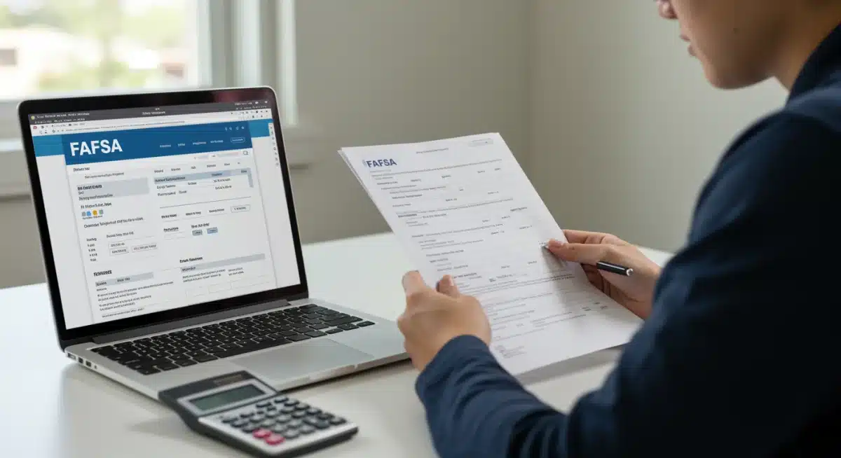 Student completing FAFSA application online